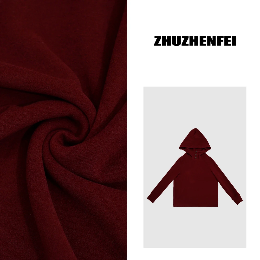 设计师原创新款纽扣休闲百搭简约宽松显瘦保暖戴帽打底衫Z244052