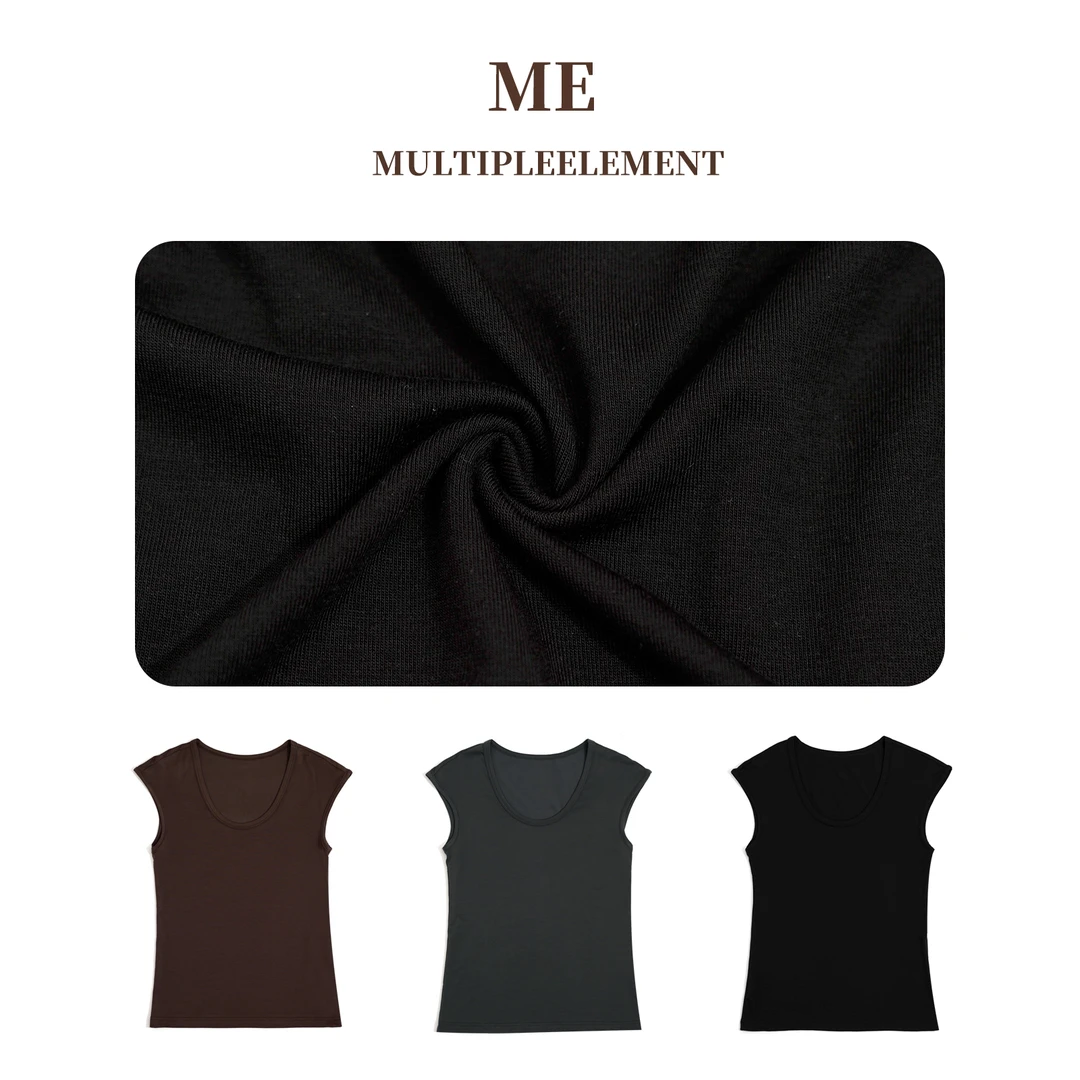 "兰精天丝“薄款凉感短袖休闲百搭简约慵懒舒适纯色T恤ME542075