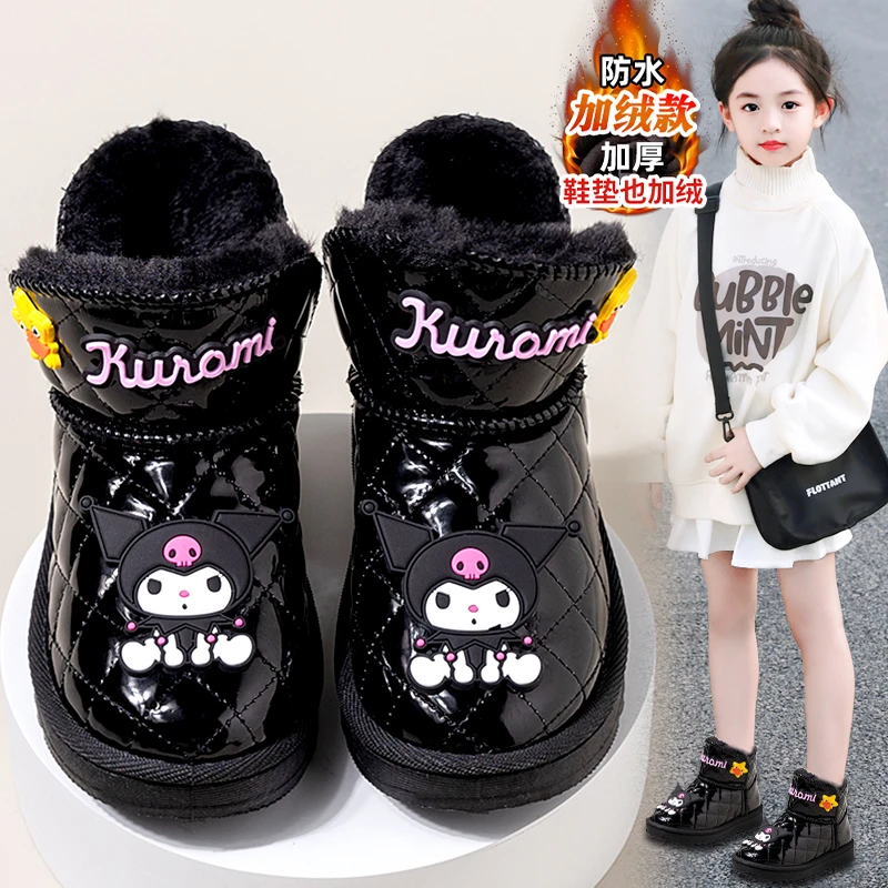 阿童木库洛米雪地靴女童冬季2024新款宝宝防水大棉靴子加绒儿童棉