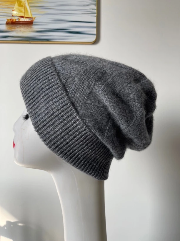 秋冬男款100山羊绒保暖帽子