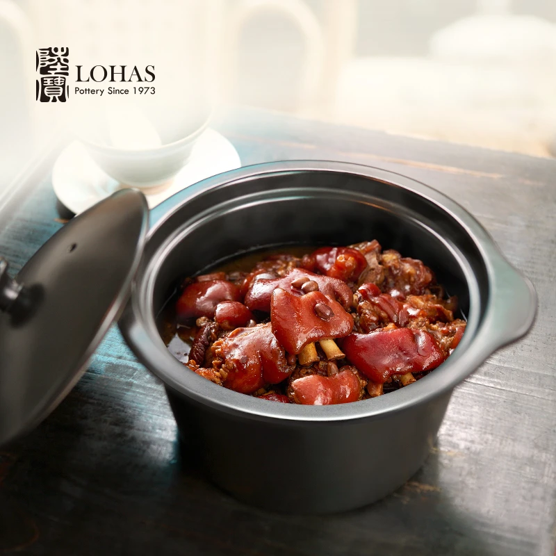 LOHAS/陆宝家用陶锅圆耳锅煲汤炖煮锅耐高温健康陶瓷炖锅炖汤砂锅