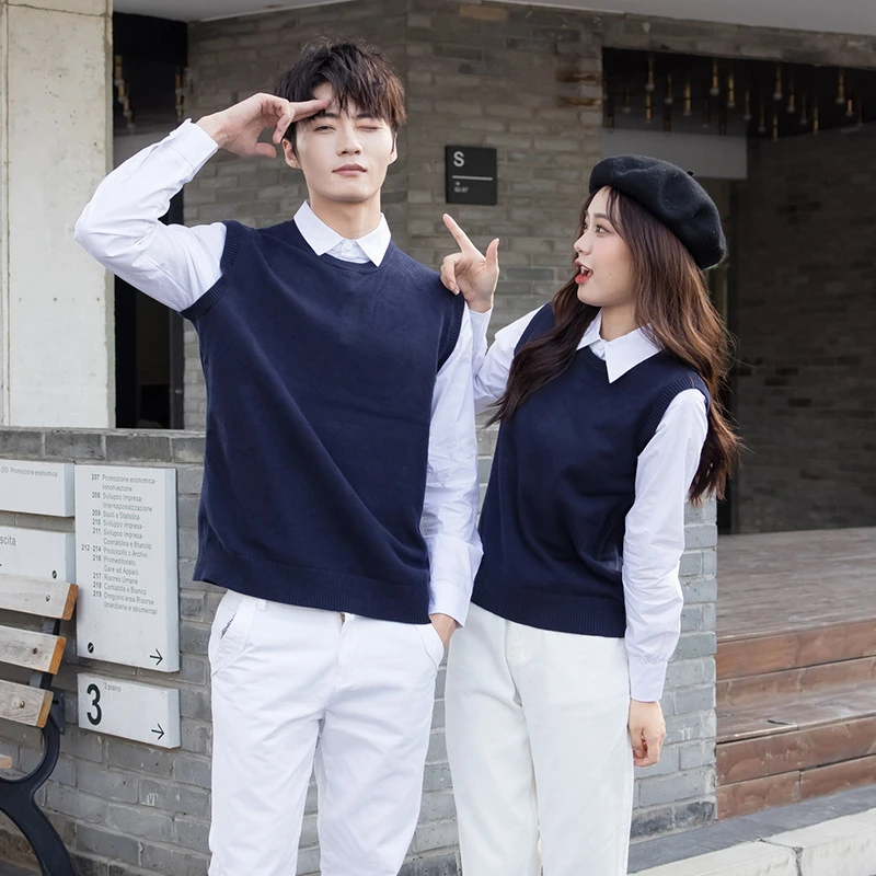 情侣装春装假两件毛衣长袖衬衫男装女装上衣时尚韩版针织打底休闲