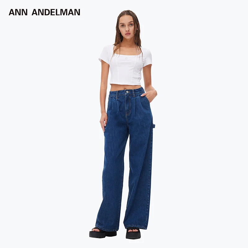 ANN ANDELMAN破骨方领短袖 25春夏新款T恤 短款时尚显瘦百搭女装