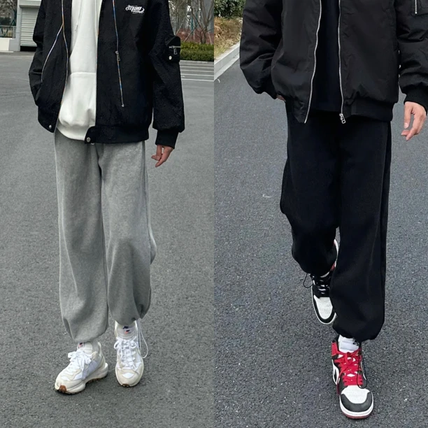 小贾自制束脚收口阔腿两穿秋冬运动港风宽松休闲百搭ins潮流长裤