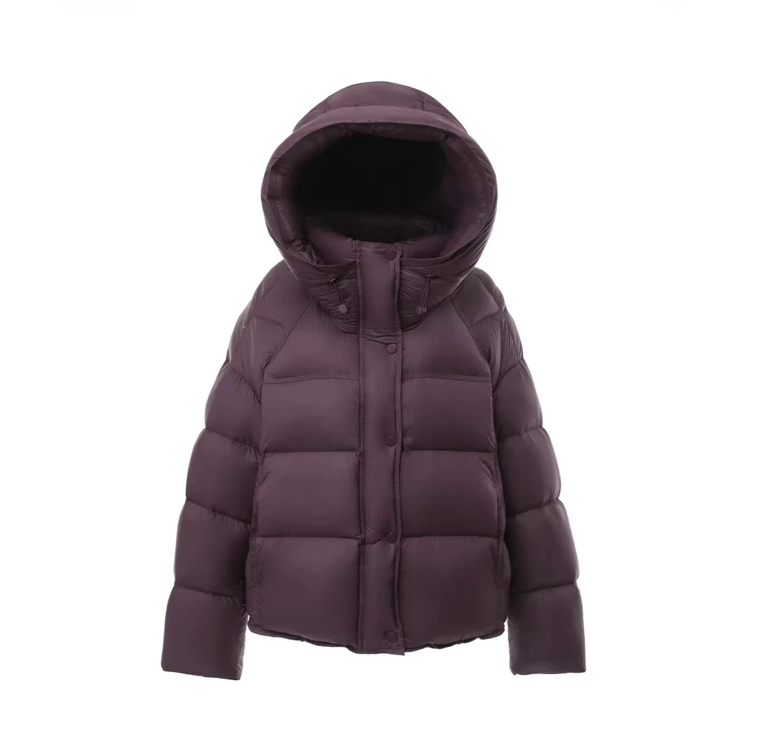 2024新款白鸭绒羽绒服连帽高级泡芙感加厚时尚保暖小个子女1506