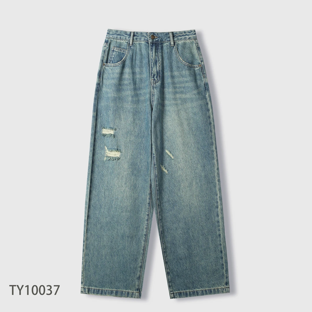 YF142时尚直筒百搭宽松复古女款牛仔裤TY10037