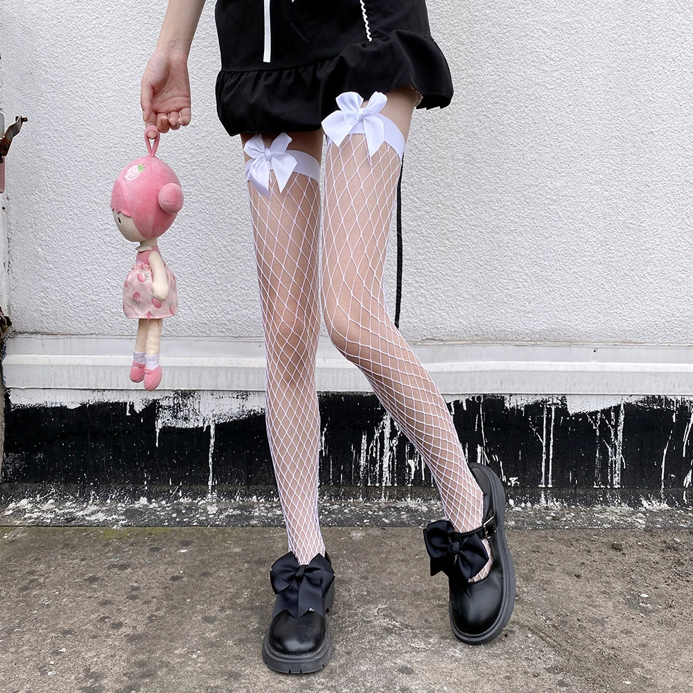 白色丝袜过膝袜薄款性感高筒袜长筒袜蕾丝花边女过膝黑丝袜夏季