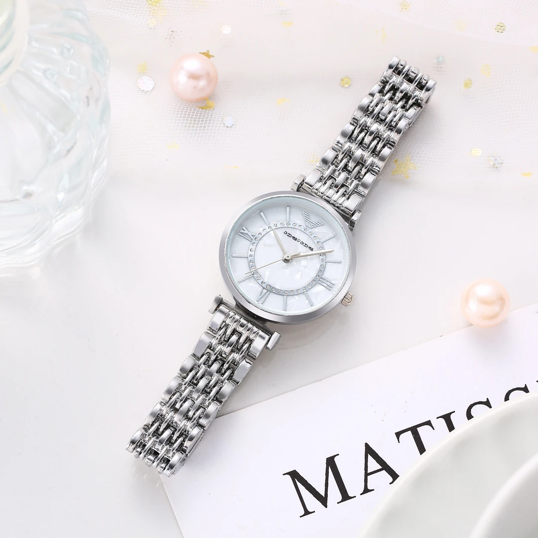 专柜直发满天星系列专柜女士腕表轻奢百搭气质可雅银