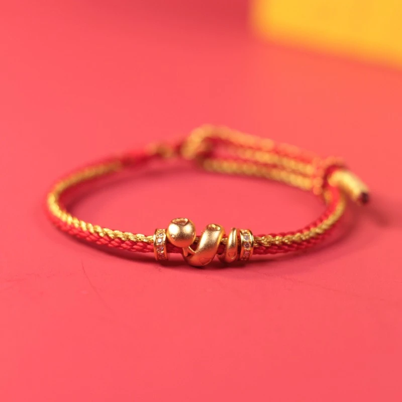 蛇年红绳手工手编编织红手绳民族风可调节编绳女款