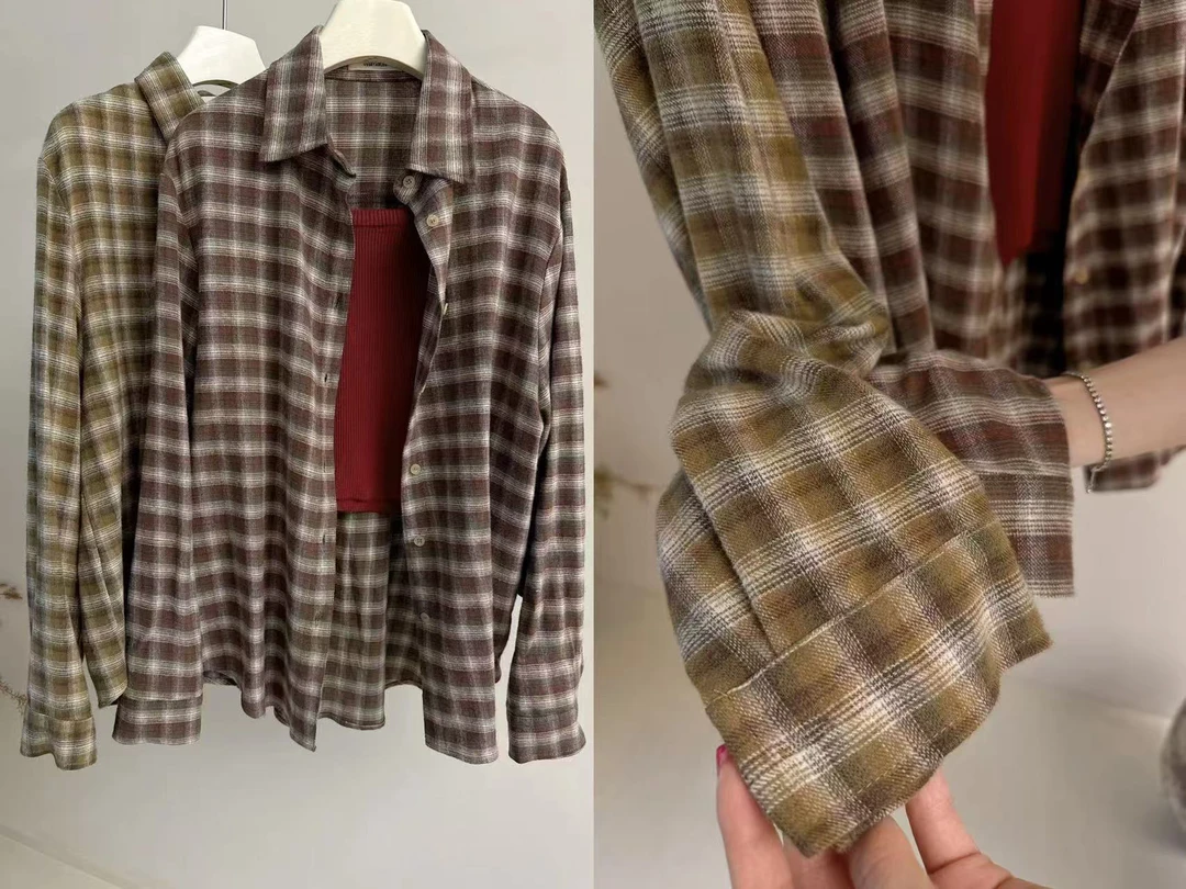 蜜地苏拉&新款衬衫格子纹#4948