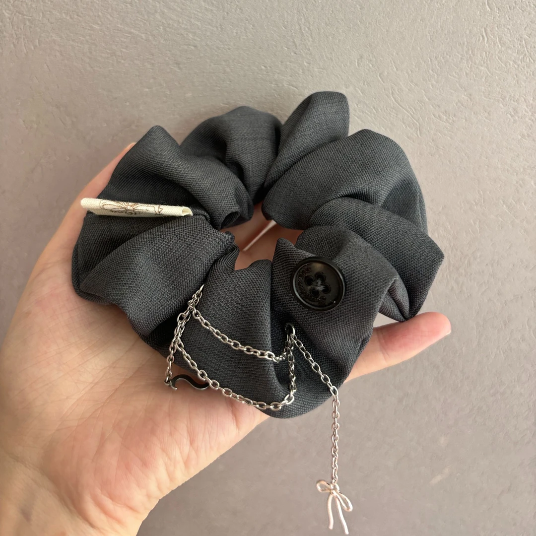 格雷系西装发圈-格雷女孩气质时尚手工小众韩版优雅头饰百搭发饰