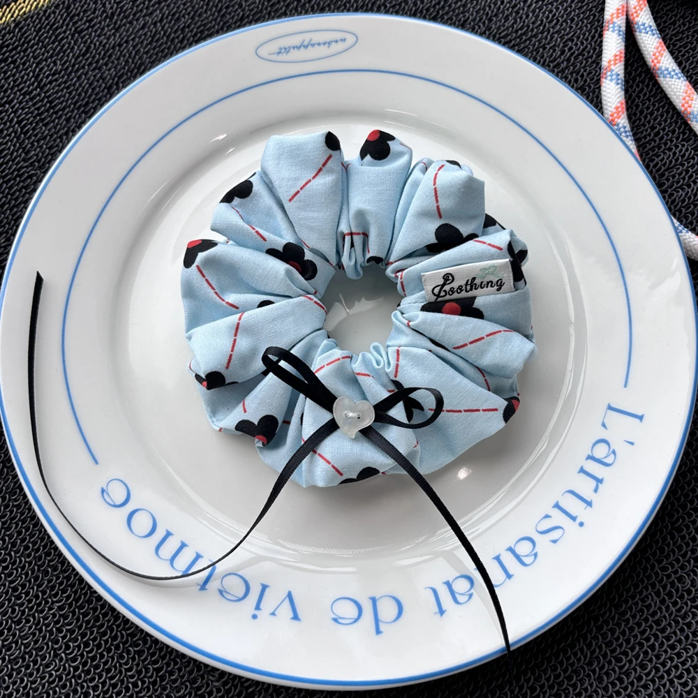 韩系小清新--兰花系列手工气质可爱少女少女儿童蓝色百搭复古法式