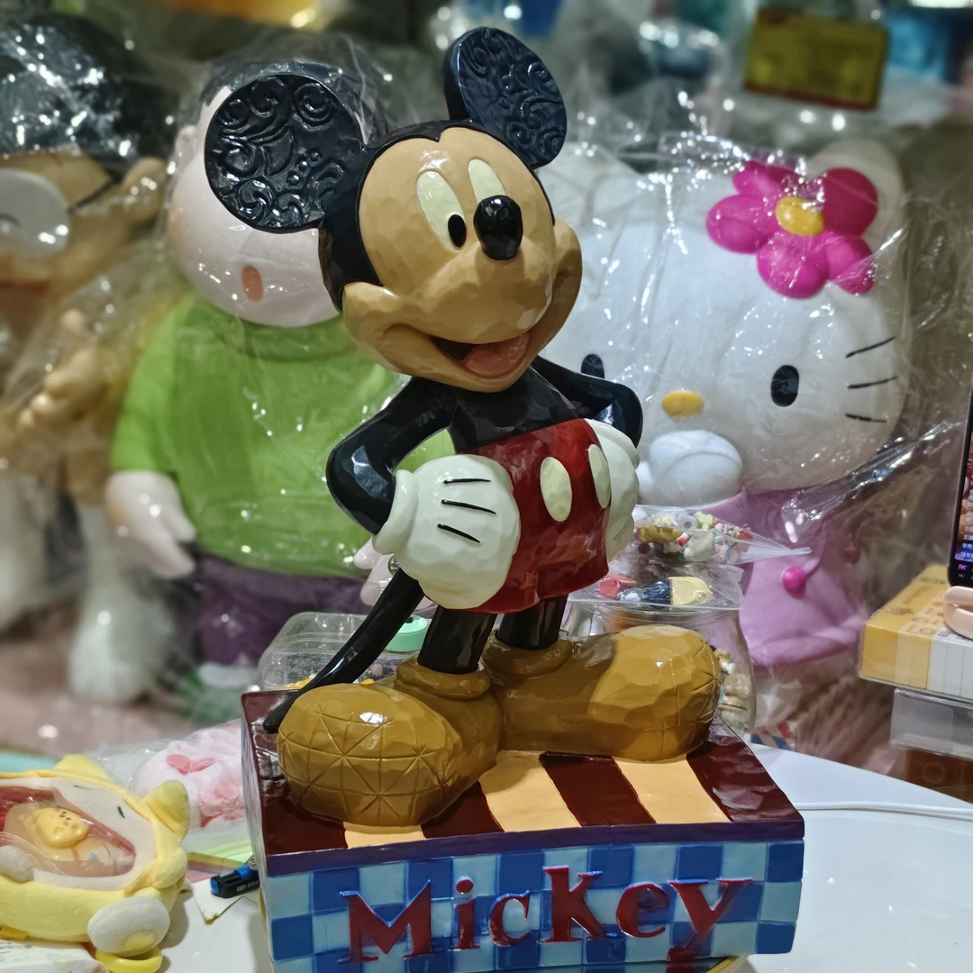 复古摆件仿木米奇仿木Mickey迪迪尼周年限定搪胶现货