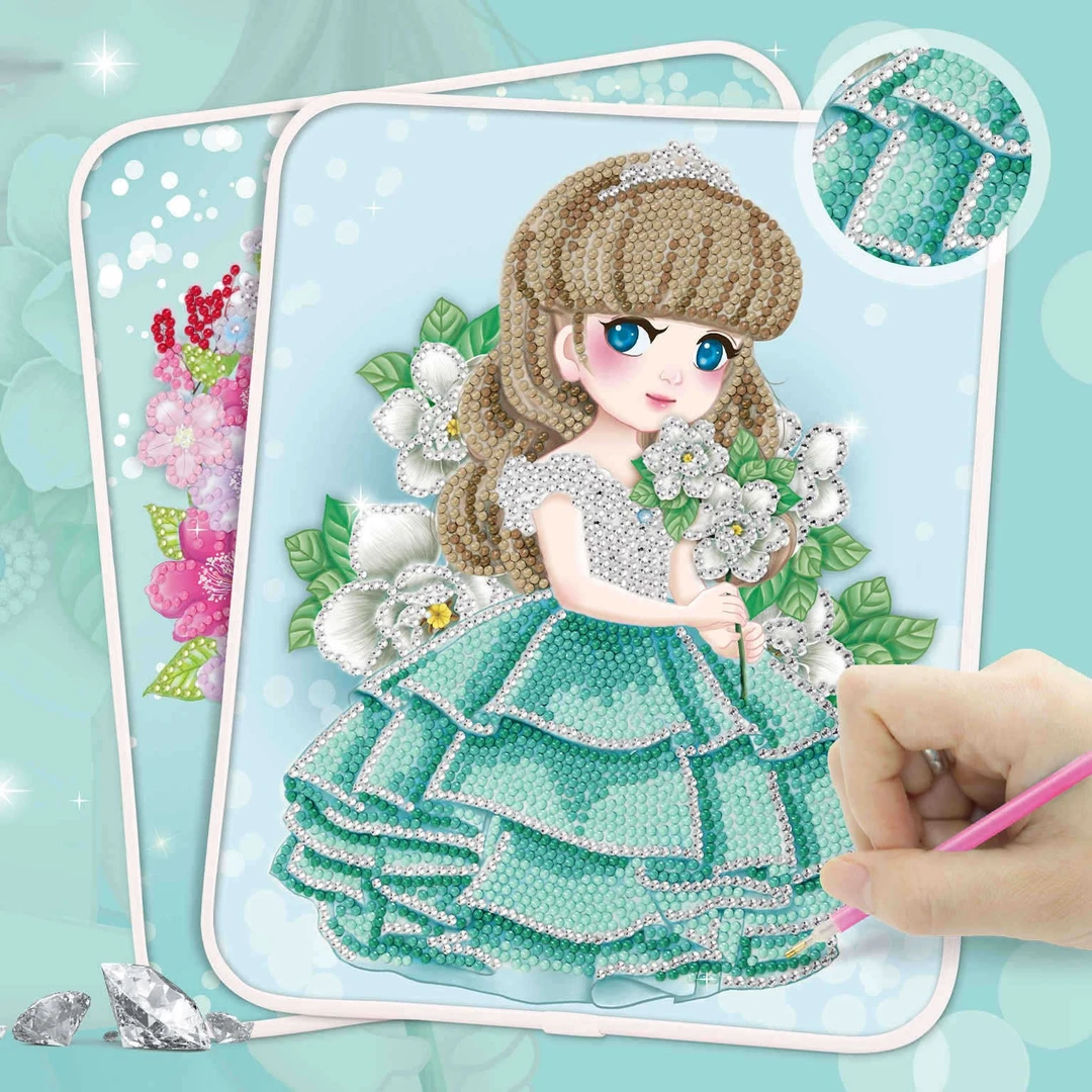【钻石木板画】儿童钻石画 手工DIY益智玩具点点画木板画女孩礼物