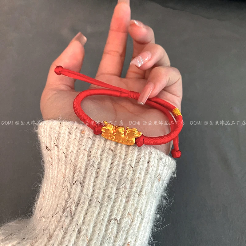 铜合金手链 SL2116 龙猴鼠三合生肖红绳手链编织时尚情侣手绳女款