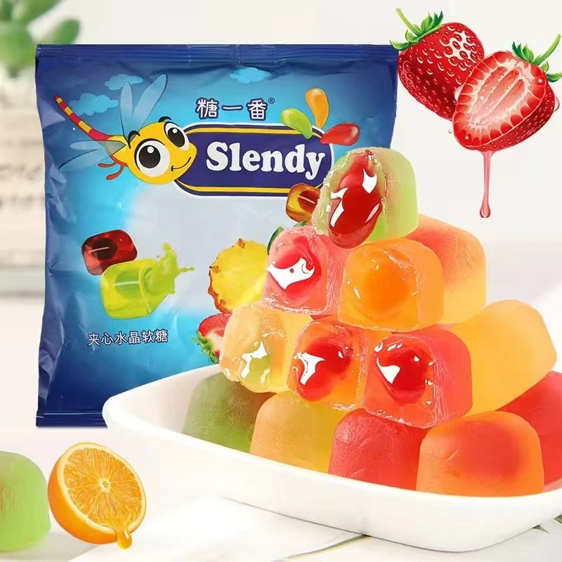 KDV糖一番小蜻蜓软糖进口食品爆浆夹心Q弹混合装休闲零食软糖