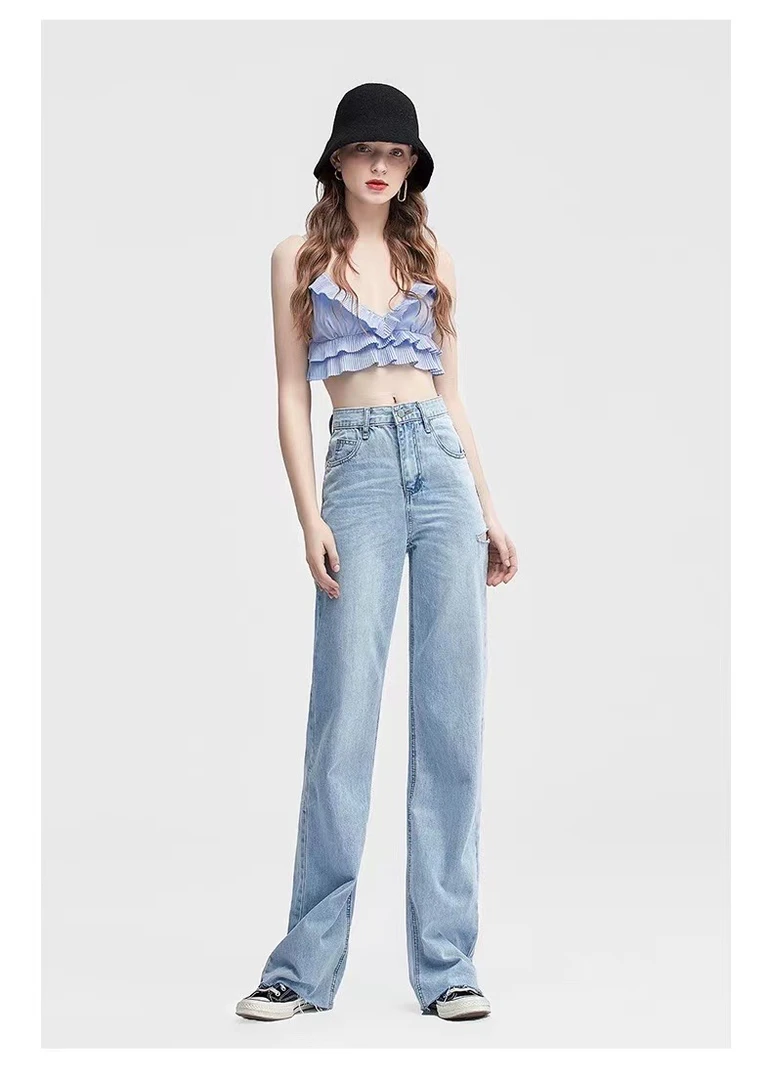 春款新款高腰阔腿裤