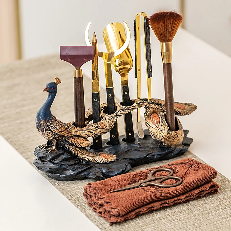 茶道六君子手工轻奢家用简约中式精致神器金色防烫茶道配件茶具