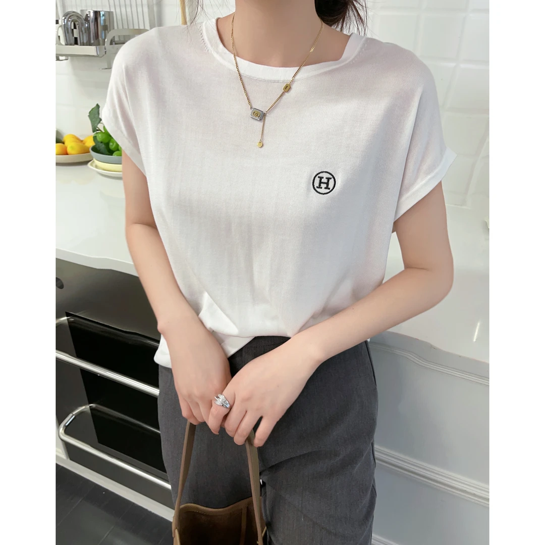 【清仓专场】夏季女装短袖白色t恤女简约百搭显瘦上衣EMY-S44010