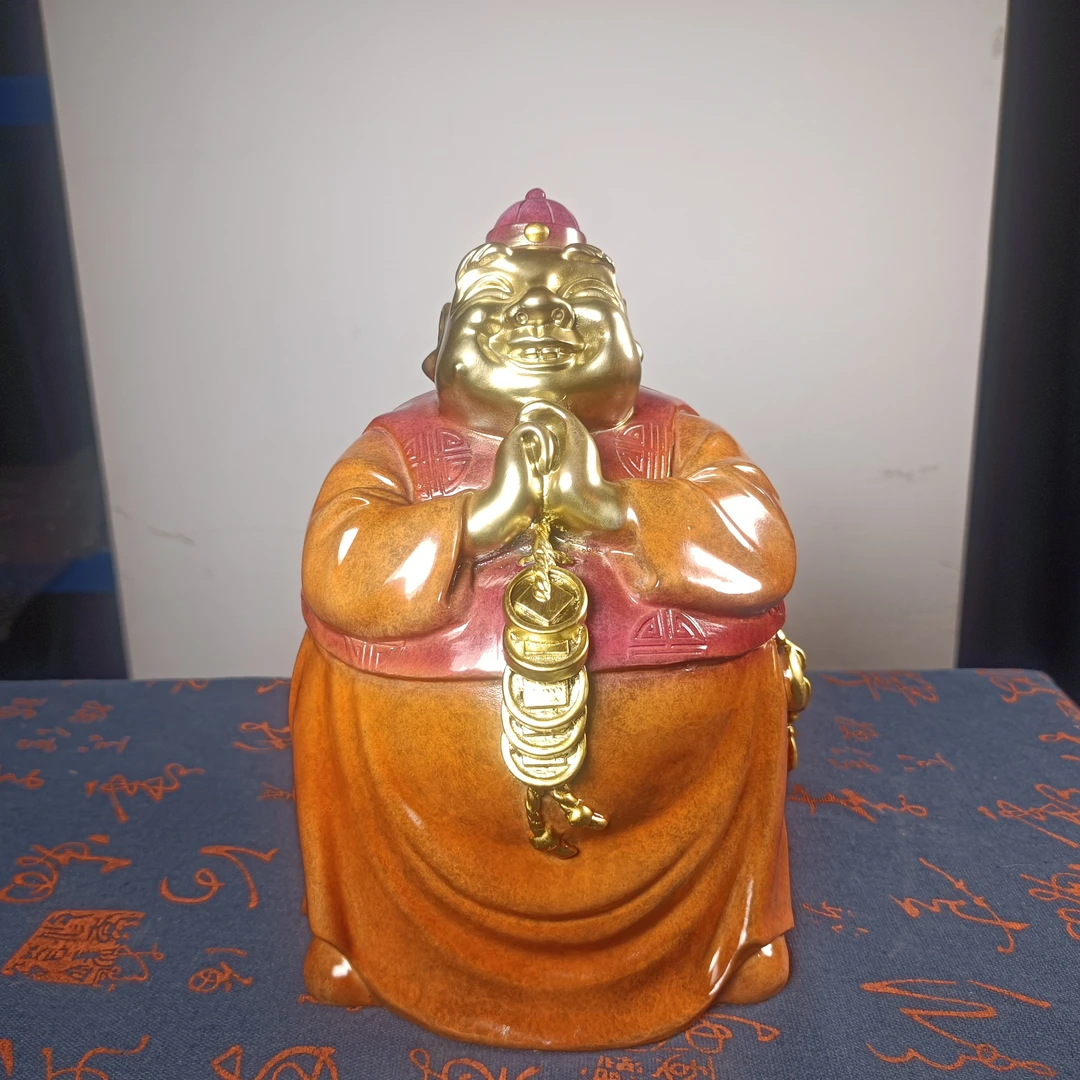 小财主  黄铜摆件 居家摆件  手工 中式