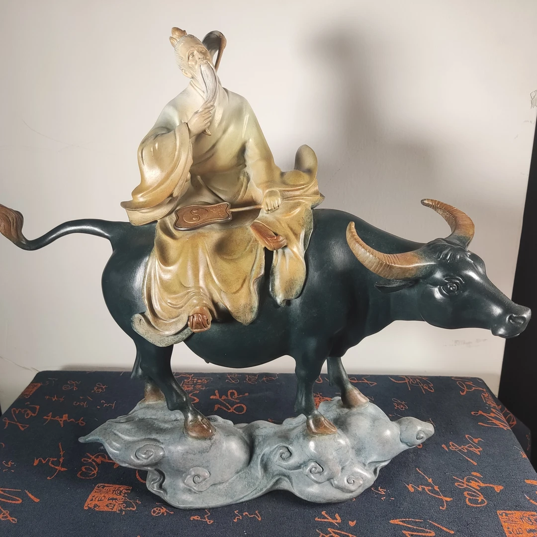 老君骑牛 中式摆件 黄铜摆件 玄关摆件
