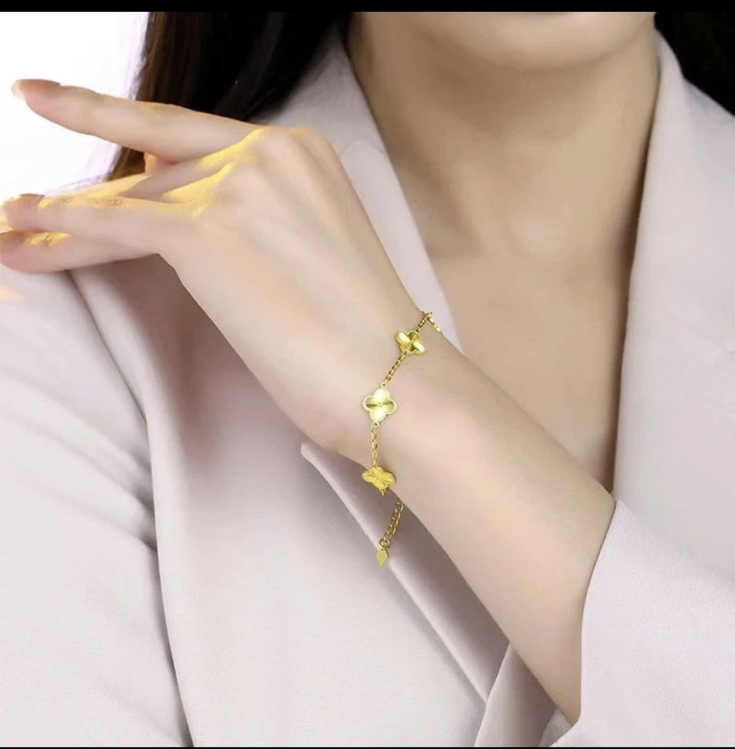 合金手链 时尚潮流四叶草手链