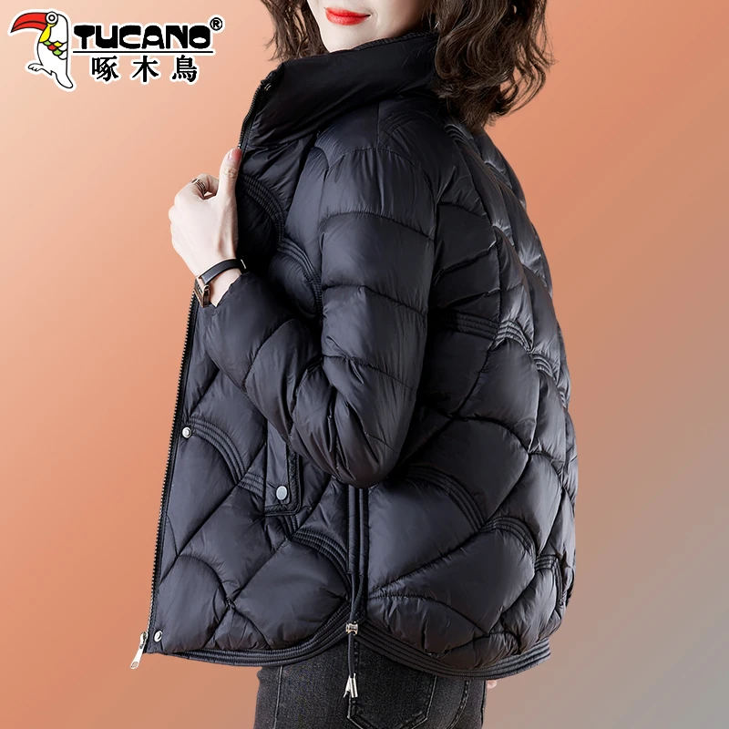 【官方】啄木鸟棉服冬季2025新款中年妈妈冬装短款棉衣减龄棉袄外套