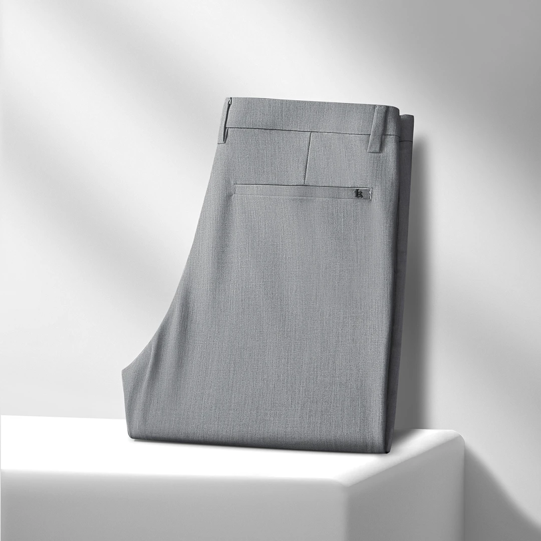 轻奢男款时尚商务西装裤修身小直筒休闲裤商务西裤纯色微弹