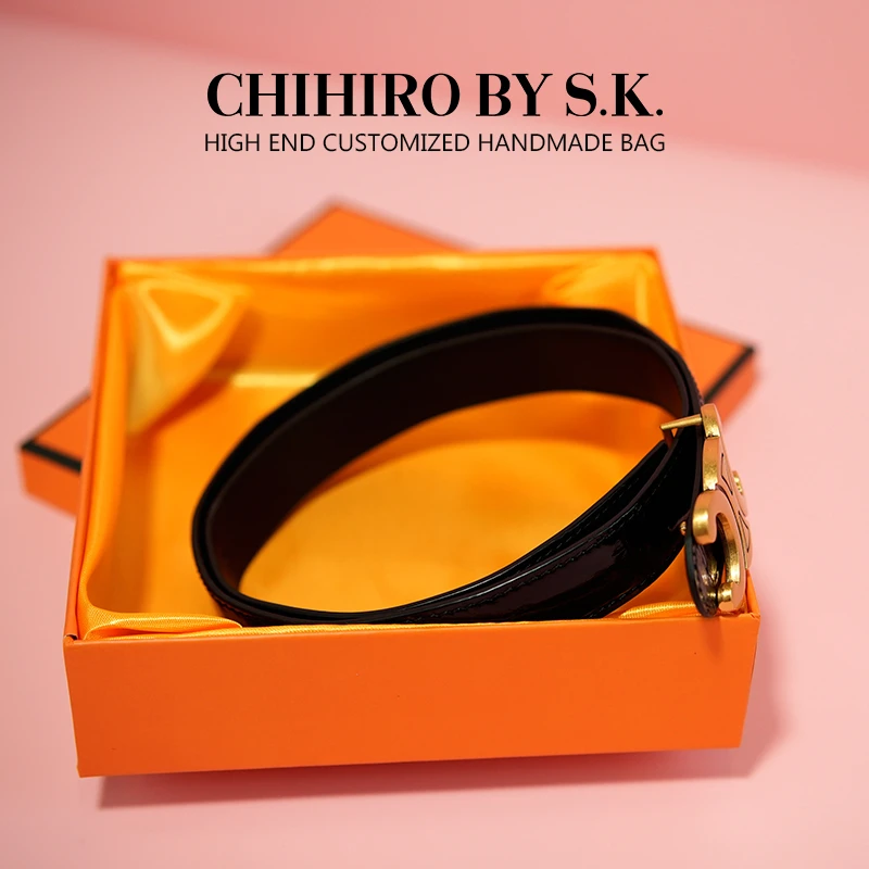 CHIHIROBYS.K.私订高奢鳄鱼皮革牛皮革金色高档真皮皮带C2SO036F