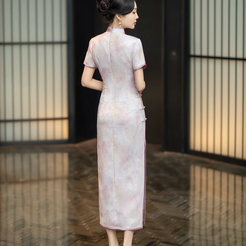 2024新款 中国风旗袍重工缝制长款复古民国风3154