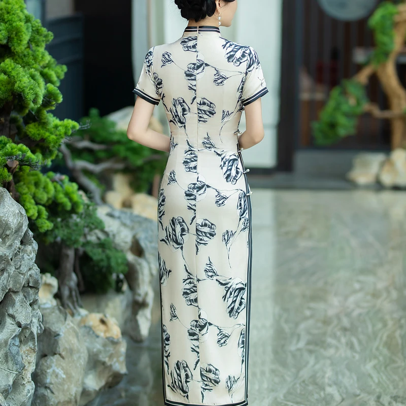 2024新款 中国风旗袍重工缝制长款复古民国风3161