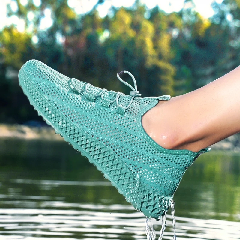 【设计师款】涉水鞋2024夏季透气防滑飞织网面鞋时尚潮流休闲运动鞋