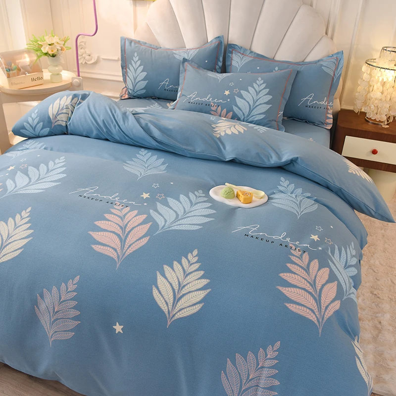 加厚保暖100%全棉四件套纯棉被套床单学生宿舍床上用品