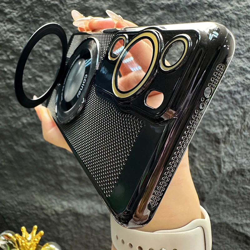 适用华为p60手机壳新款huawei套p60pro电镀散热超薄全包磁吸男款p