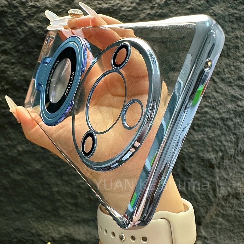 适用荣耀x50手机壳新款honor套x50电镀磁吸旋转支架壳商务简约男p