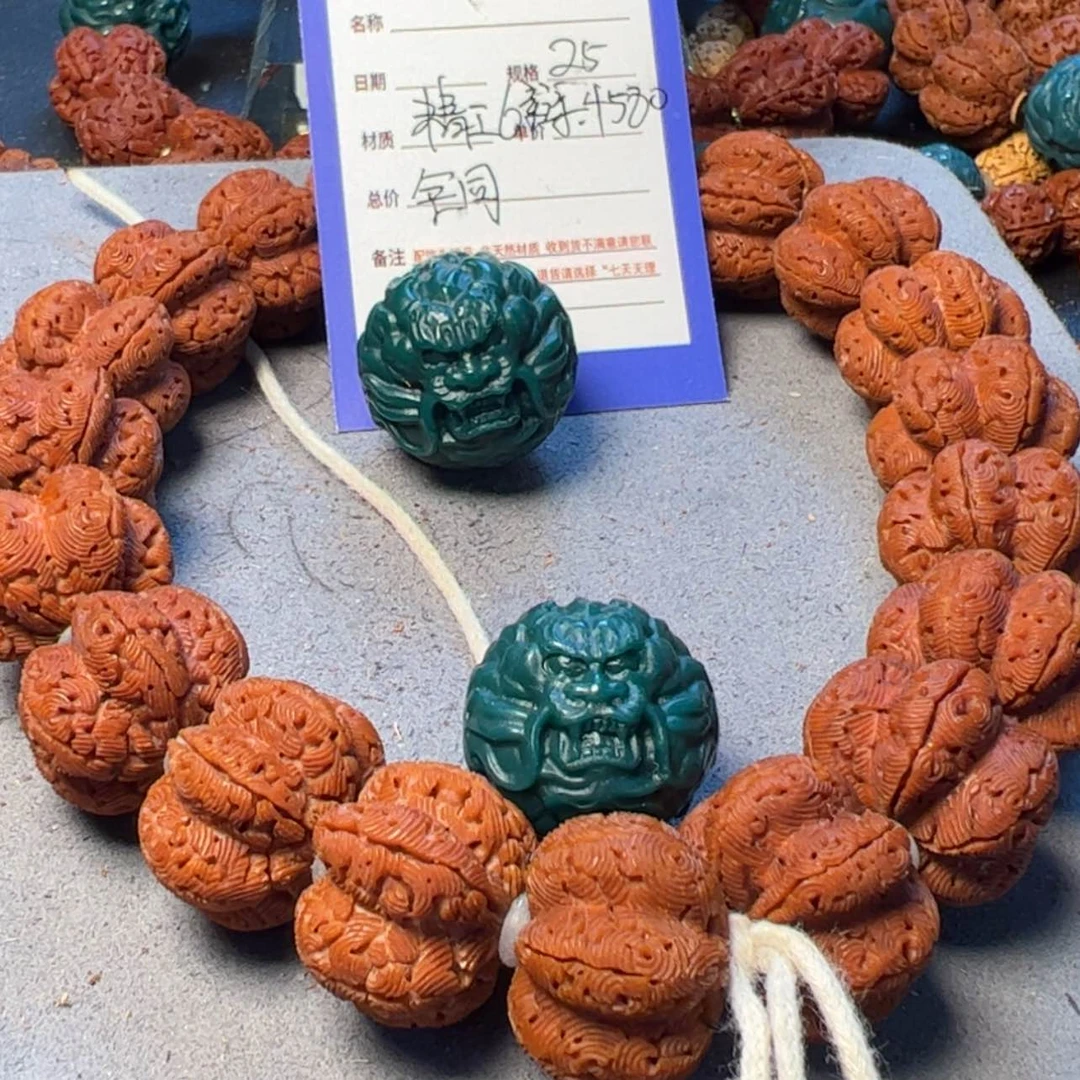 【闪购商品】金刚菩提手串星****?手工雕刻饕餮6瓣雪花25