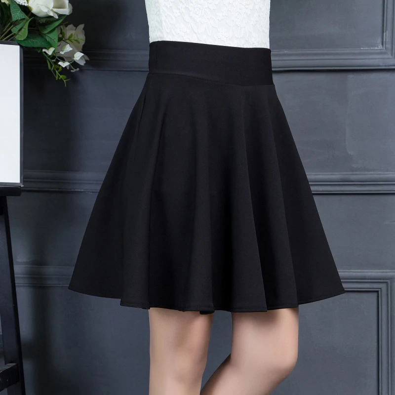 黑色半身短裙女秋冬季新款百褶裙高腰a字裙显瘦大摆洋气蓬蓬裙子