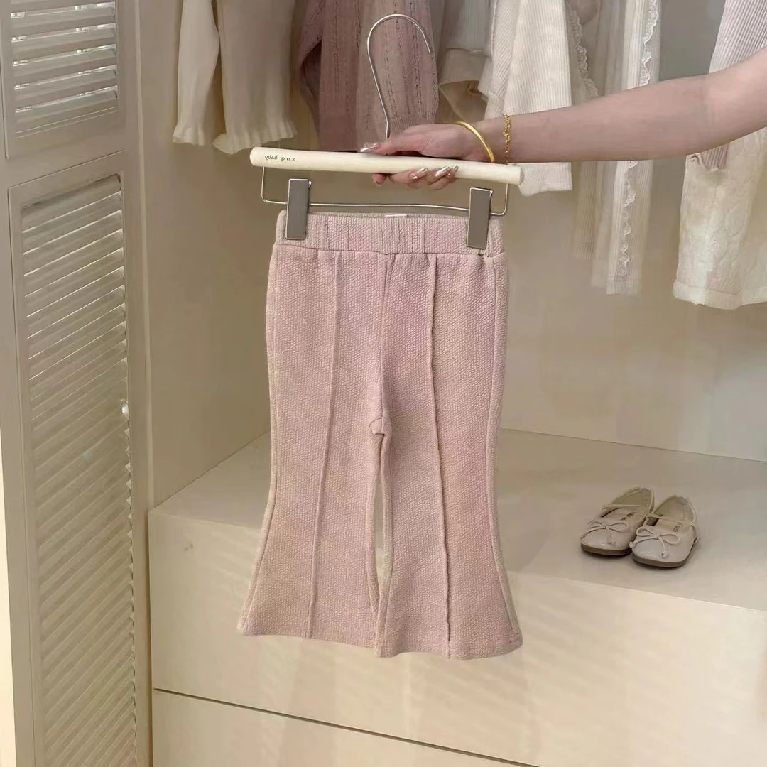 秋冬季新款女童条绒裤子女宝宝简约时尚百搭韩版童装长裤儿童裤子