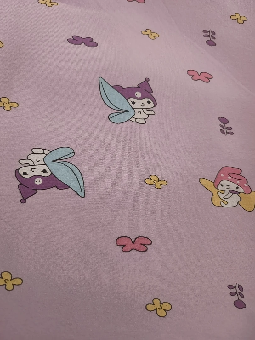 莱卡棉紫色库洛米布料 1.9×2 米秋衣裤家居服内裤棉袄皮包被