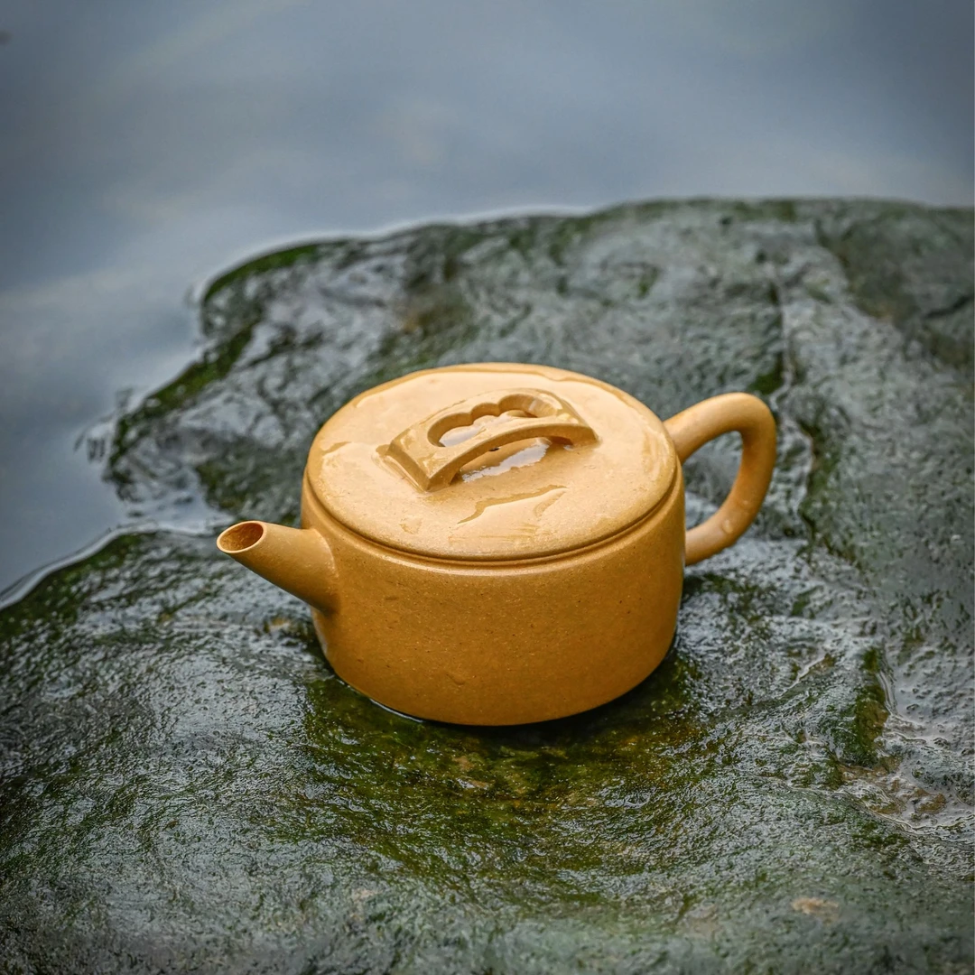 【黄金段·汉瓦】宜兴原矿紫砂黄金段精工手工制作汉瓦壶 140cc