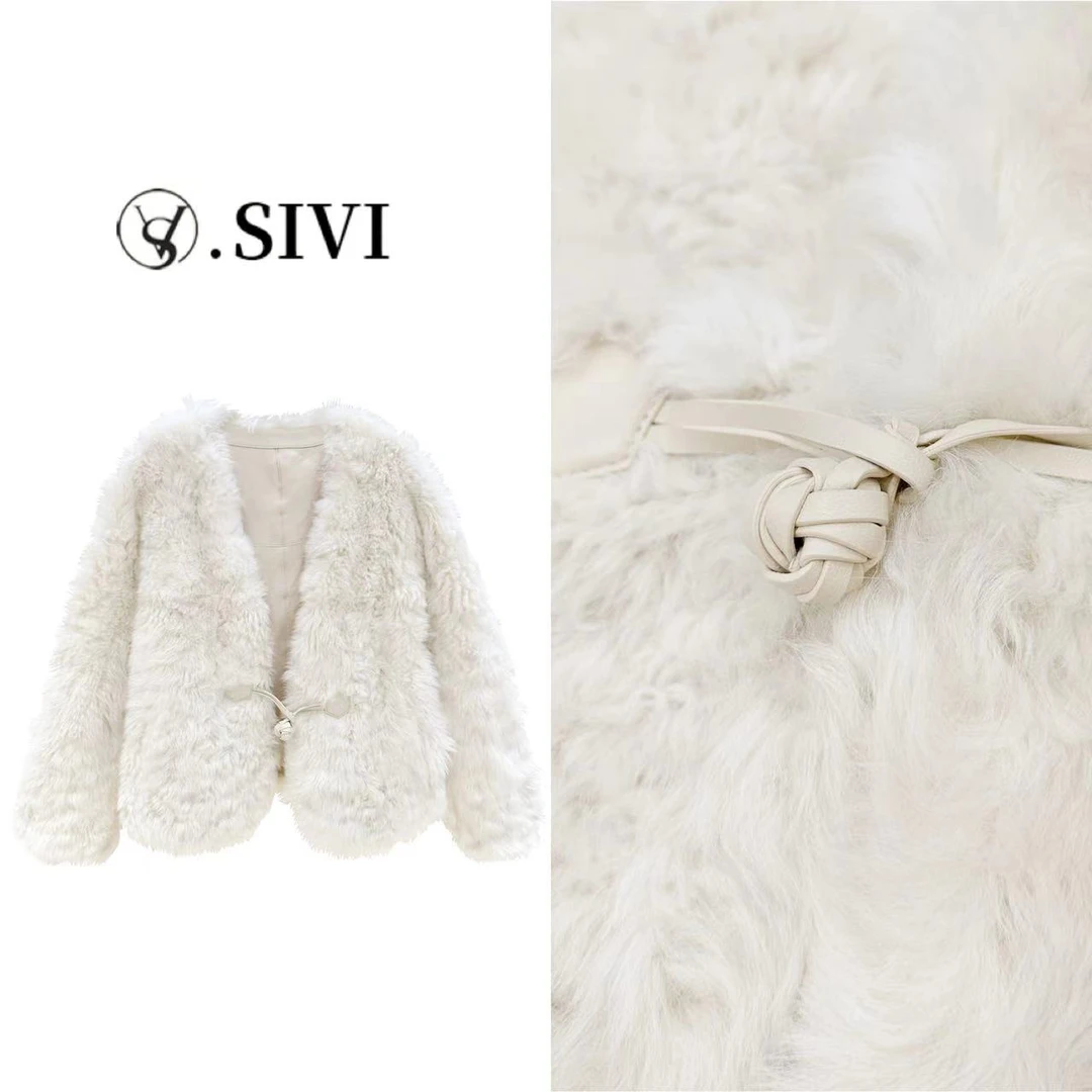 熙薇轻奢羊卷毛外套【阳春白雪】冬季新款时尚上衣F6829