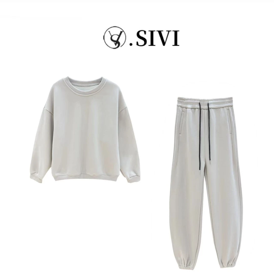 熙薇加绒卫衣套装【珠联璧合】冬季新款时尚休闲两件套F6799