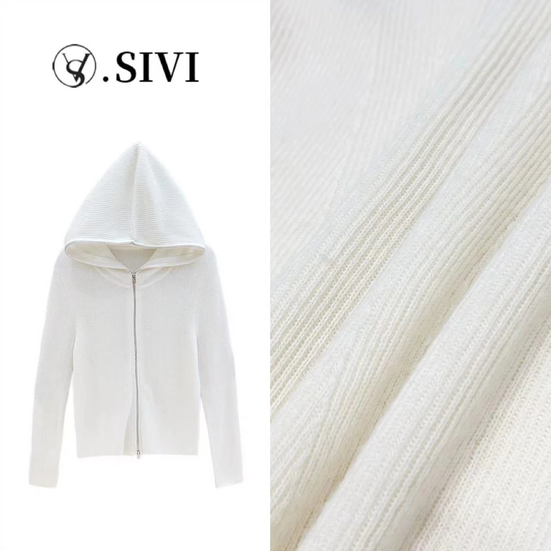 熙薇连帽拉链毛衣【恋爱至上】2024早秋新款时尚休闲气质上衣F6183