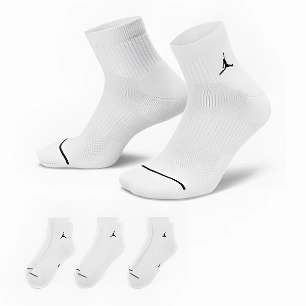 NIKE/耐克三双装 Air Jordan透气吸汗运动袜跑步袜子DX9655-100