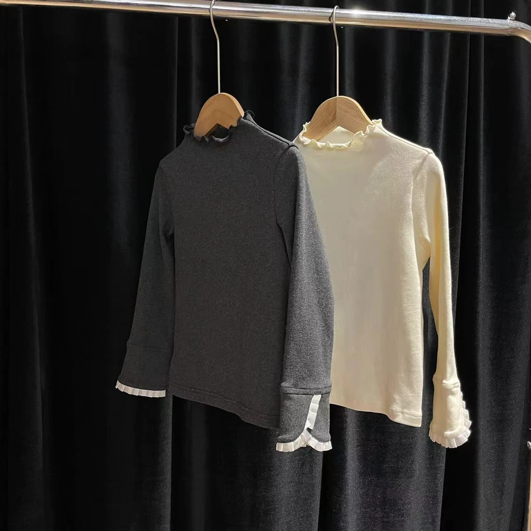 【喜儿定制】秋季新款女童内搭长袖洋气针织时尚百搭半高领打底衫