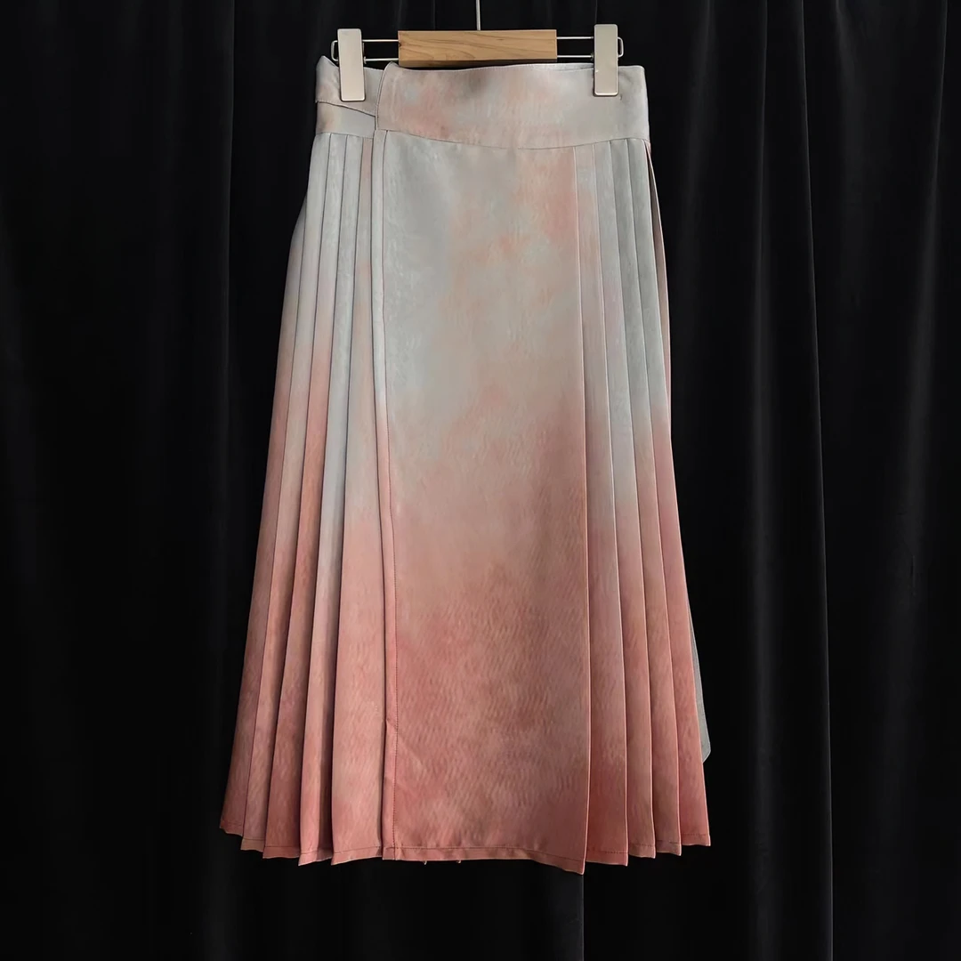 【喜儿定制】春季新款百搭女童时尚国风百褶大摆汉服马面裙中大童