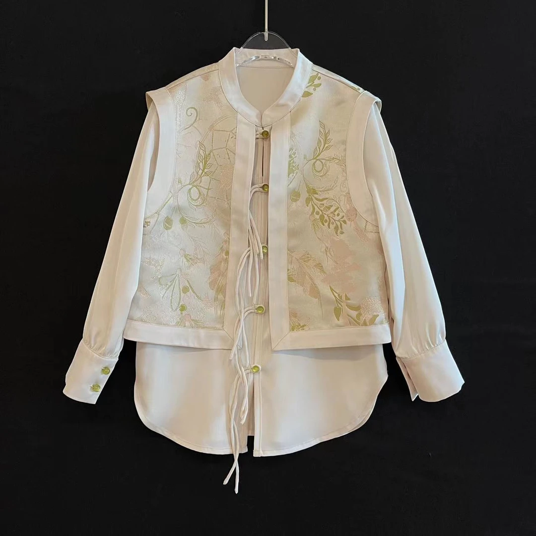 【喜儿定制】 秋季新款中国风重工提花衬衫 设计师