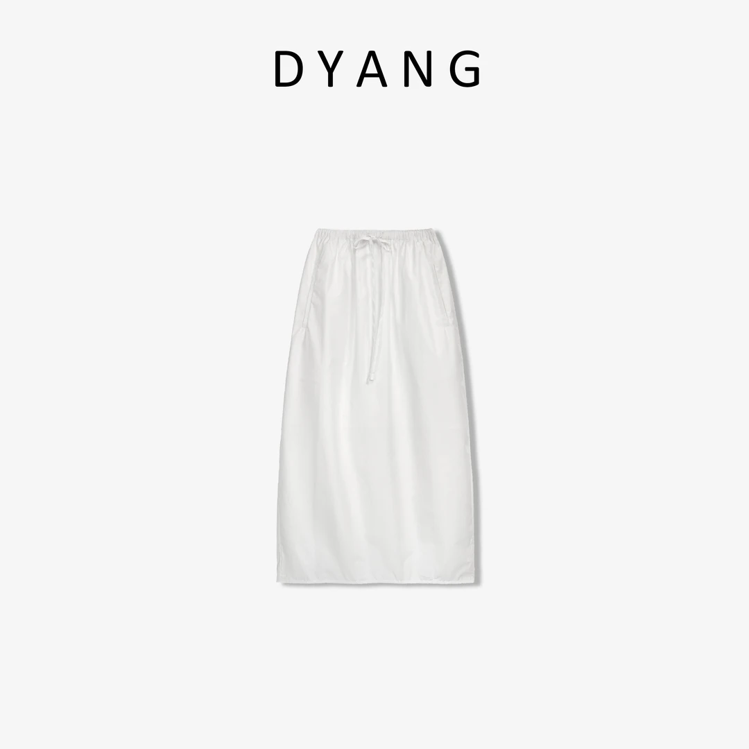 【DYANG】休闲日系立体感显瘦松紧腰抽绳花苞裙YQ024