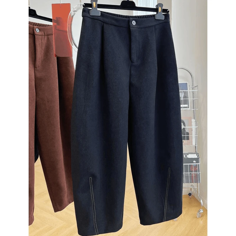 2024新款高级感加厚秋冬休闲裤女宽松九分老爹裤萝卜裤香蕉裤裤子