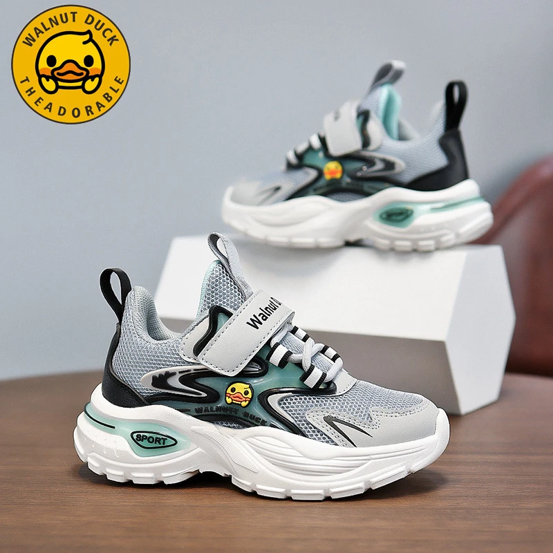 小黄鸭男童鞋2025春秋新款儿童网面轻便中小童防滑减震百搭运动鞋